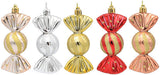 Christmas Decorations - Christmas Decorations - Painted Candy Christmas Tree Decorations - Silver (5 per box)
