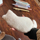 Student Storage Box - Pencil Case - Makeup Bag - Cute Cat-Shaped Storage Bag - Creative Cat-Shaped Storage Bag - Lightweight and Portable - Suitable for School, Office, and Travel（White）