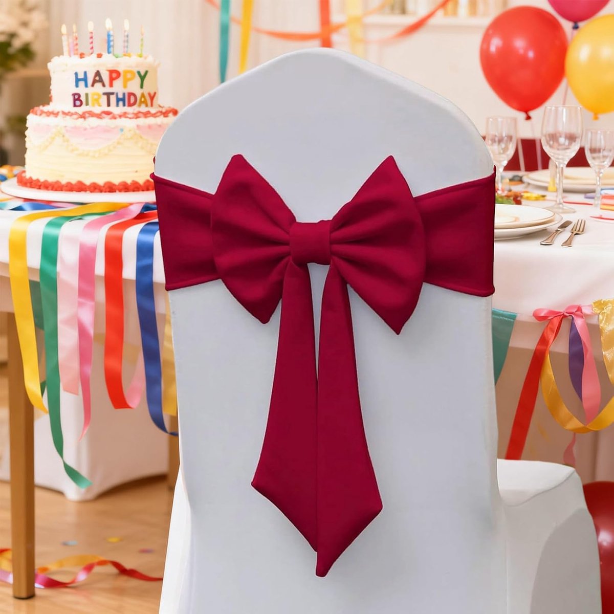 Chair Covers - 2 pieces - Christmas bow on chairs - Christmas accessories - Chair covers for home - Suitable for holidays - Parties - Weddings - Outdoor kitchens - Restaurants - Hotels