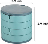 Jewelry Box - Foldable Storage Box - Rotating Jewelry Box with Multiple Layers - Elegant Storage Box for Earrings - Dust-free and Compact - Suitable for Earrings and Jewelry (Blue)