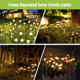 Outdoor Lighting - Solar Garden Lighting - Mood Lamp - LED Solar Garden Lamp - Firefly Shaped - 10 Pots x 2 - Waterproof for Outdoor Use - Suitable for Decorating Patio Paths - Warm Tones