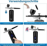 Airbrush Machine - Wireless Spray Gun Set with USB Charging and 3 Speed Modes, for Nail Art, Cake Decorating and Painting