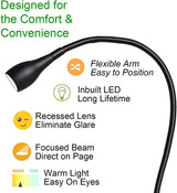 Dimmable Bedside Lamp, Minimalist LED Bedside Reading Lamp, Headboard Wall Mounted with USB Charger (Matte Black)