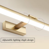 Wall light LED for mirror, adjustable wall light 40-50 cm for bathroom, wardrobe and toilet(gold)