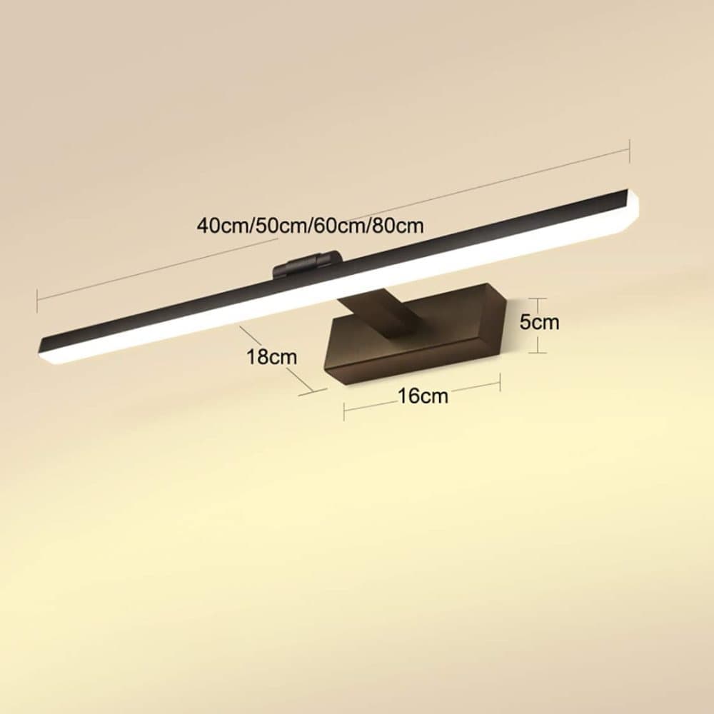 Wall light LED for mirror, wall light 40 cm for bathroom, wardrobe and toilet(Black)