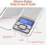 Electronic kitchen scale - Kitchen scale - 500g/0.01g - Food scale - Stainless steel household scale - With display and tare function - Suitable for food, jewelry, coffee bags, etc.