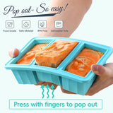 Silicone Freezer Containers with Lids - Bouillon Cube Trays - Large Ice Cube Trays - Easy Meal Prep Kitchen Storage Containers - Freezer Storage Containers for Stock, Sauces & Bouillons - 1 Pack