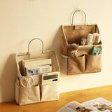 Storage Bag - Cotton and Linen Fabric - Bedside Storage Bag - Wall Mounted - Dorm Room Essentials and Snack Storage Bag - Visual Storage Bag