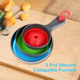 Mini Funnel - 3 in 1 Funnel - Funnel - Kitchen Funnel Set - Various Sizes - 12cm/10cm/8cm - Can be used to store jars, filling bottles, measuring cups and small amounts of spices, etc.