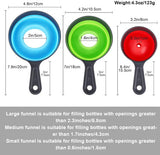 Mini Funnel - 3 in 1 Funnel - Funnel - Kitchen Funnel Set - Various Sizes - 12cm/10cm/8cm - Can be used to store jars, filling bottles, measuring cups and small amounts of spices, etc.