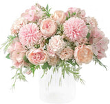 Artificial Flowers - Plastic Flower Arrangements - Valentine's Day Decorations - Sustainable Home Decor for Weddings, Living Rooms and Dining Tables (Pink)