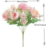 Artificial Flowers - Plastic Flower Arrangements - Valentine's Day Decorations - Sustainable Home Decor for Weddings, Living Rooms and Dining Tables (Pink)