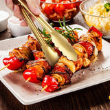 Bread Tongs - 4-Piece Set - Kitchen Tongs for Home Use - Gold Stainless Steel Serving Tongs - Grill Tongs - Steak Tongs - Kitchen Tongs - For Cooking, Salads, Buffets, Appetizers and Desserts