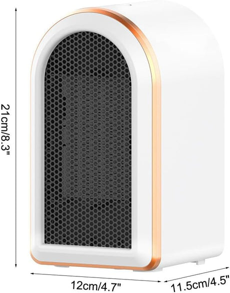 Fan Heater - 1200W Portable Heater with PTC Graphene Heating - Fast Heating, 360° Heat Circulation, Quiet Operation, 12-Hour Timer, LED Display
