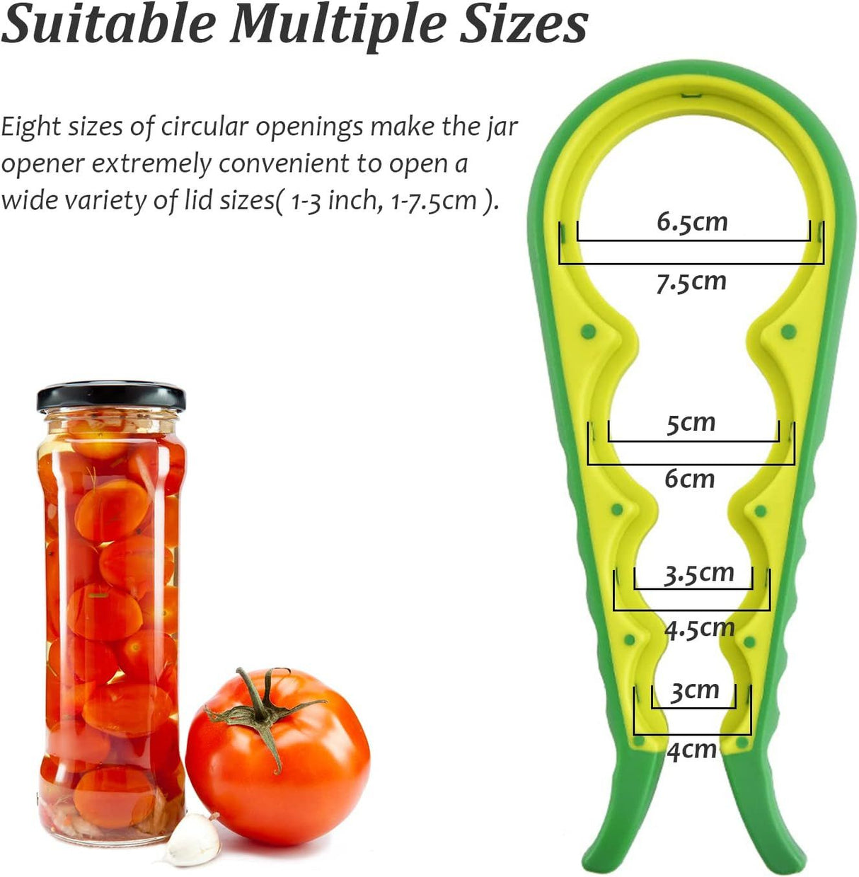 Multi-Function Jar and Bottle Opener, Non-Slip Kitchen Grip Tool for Twist Lids, Caps and Tabs for Everyday Use, Red