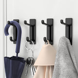 White Towel Hooks - Set of 6 - Self-Adhesive Wall Hooks - No Drilling Required - For Bathroom & Kitchen