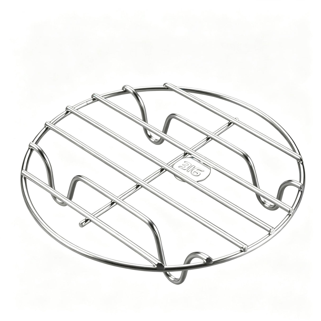 2 Pack Stainless Steel Round Air Fryer Racks, Single Layer Cooking Stands for 2.5 qt to 6.4 qt Air Fryers, 18 x 3 cm
