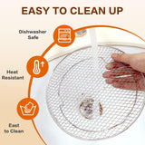 3 Tier Round Stainless Steel Air Fryer Rack with Stackable Mesh Layers for Baking, Drying and Crisp Cooking in Ovens and Air Fryers