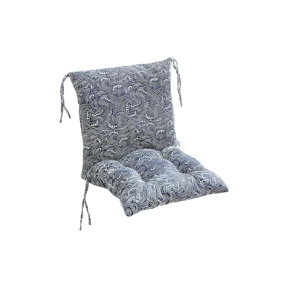High Back Chair Cushion, All-Weather Rainproof Cushion with Straps, Indoor Outdoor Rocking Chair Pad for Patio, 15.74x15.74 Inch, Blue