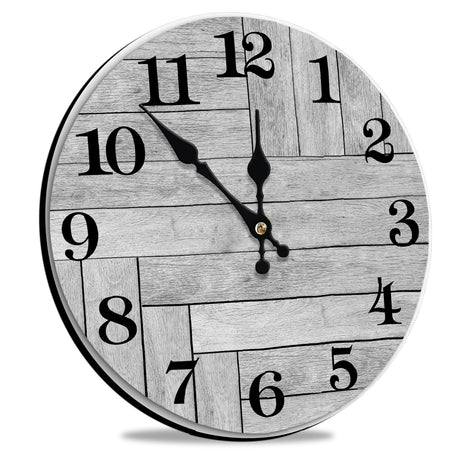 Wall Clock, Gray Silent Wall Clocks Battery Operated Non Ticking, Vintage Rustic Coutry Style Clock Decorative for Kitchen, Bathroom, Living Room, Bedroom(10 In) 5-Gray Vintage