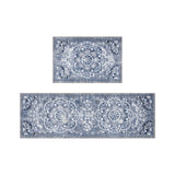 Tyidzon Kitchen Mats for Floor Set of 2 Pcs, Cushioned Non Slip Kitchen Rugs for Kitchen Floor, Absorbent Runner Comfort Standing Mats Washable for Kitchen, Office, Home (15"x47"+15"x23") Orange,Blue