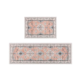 Tyidzon Kitchen Mats for Floor Set of 2 Pcs, Cushioned Non Slip Kitchen Rugs for Kitchen Floor, Absorbent Runner Comfort Standing Mats Washable for Kitchen, Office, Home (15"x47"+15"x23") Orange,Blue#1