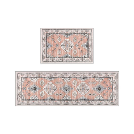Tyidzon Kitchen Mats for Floor Set of 2 Pcs, Cushioned Non Slip Kitchen Rugs for Kitchen Floor, Absorbent Runner Comfort Standing Mats Washable for Kitchen, Office, Home (15"x47"+15"x23") Orange,Blue#1