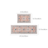 Tyidzon Kitchen Mats for Floor Set of 2 Pcs, Cushioned Non Slip Kitchen Rugs for Kitchen Floor, Absorbent Runner Comfort Standing Mats Washable for Kitchen, Office, Home (15"x47"+15"x23") Orange,Blue#1