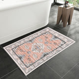 Tyidzon Kitchen Mats for Floor Set of 2 Pcs, Cushioned Non Slip Kitchen Rugs for Kitchen Floor, Absorbent Runner Comfort Standing Mats Washable for Kitchen, Office, Home (15"x47"+15"x23") Orange,Blue#1