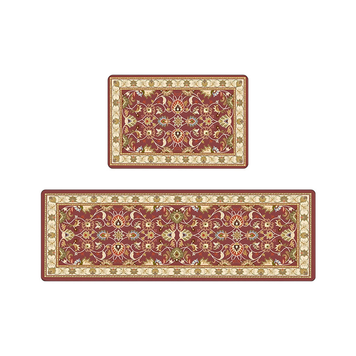 Tyidzon Kitchen Mats for Floor Set of 2 Pcs, Cushioned Non Slip Kitchen Rugs for Kitchen Floor, Absorbent Runner Comfort Standing Mats Washable for Kitchen, Office, Home (15"x47"+15"x23") Orange,Blue#2