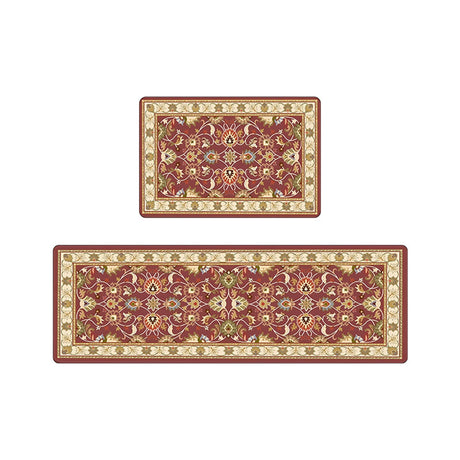 Tyidzon Kitchen Mats for Floor Set of 2 Pcs, Cushioned Non Slip Kitchen Rugs for Kitchen Floor, Absorbent Runner Comfort Standing Mats Washable for Kitchen, Office, Home (15"x47"+15"x23") Orange,Blue#2