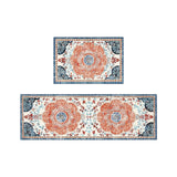 Tyidzon Kitchen Mats for Floor Set of 2 Pcs, Cushioned Non Slip Kitchen Rugs for Kitchen Floor, Absorbent Runner Comfort Standing Mats Washable for Kitchen, Office, Home (15"x47"+15"x23") Orange,Blue#3