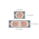 Tyidzon Kitchen Mats for Floor Set of 2 Pcs, Cushioned Non Slip Kitchen Rugs for Kitchen Floor, Absorbent Runner Comfort Standing Mats Washable for Kitchen, Office, Home (15"x47"+15"x23") Orange,Blue#3
