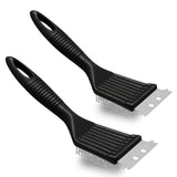 Tyidzon 2Pc Grill Brush and Scraper, 2-In-1 Stainless Steel Scraper, Grill Brush Extra Strong BBQ Cleaner Accessories Heavy Duty Barbecue Grill Cleaning Brush Cleaner 8 Inch Black