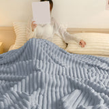 Double Layer Fleece Throw Blanket, Soft Thick Plush Couch and Bed Blanket for Sofa, Home and Winter Comfort, 27.5 x 39.3 in, Gray