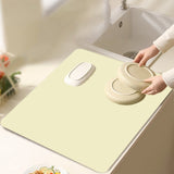 Clearance Under $1 Boovnll Dish Drying Mat, 12x16" High Absorbent & Soft Dish Drainer, Diatomite Drying Matt Kitchen Counter for Kitchen Countertops, Sinks, Draining Racks, Drying Mat Beige