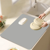 Clearance Under $1 Boovnll Dish Drying Mat, 12x16" High Absorbent & Soft Dish Drainer, Diatomite Drying Matt Kitchen Counter for Kitchen Countertops, Sinks, Draining Racks, Drying Mat Gray