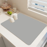 Clearance Under $1 Boovnll Dish Drying Mat, 12x16" High Absorbent & Soft Dish Drainer, Diatomite Drying Matt Kitchen Counter for Kitchen Countertops, Sinks, Draining Racks, Drying Mat Gray
