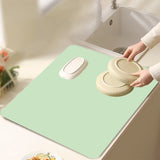 Clearance Under $1 Boovnll Dish Drying Mat, 12x16" High Absorbent & Soft Dish Drainer, Diatomite Drying Matt Kitchen Counter for Kitchen Countertops, Sinks, Draining Racks, Drying Mat Green