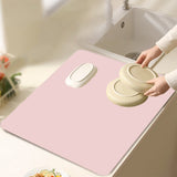 Clearance Under $1 Boovnll Dish Drying Mat, 12x16" High Absorbent & Soft Dish Drainer, Diatomite Drying Matt Kitchen Counter for Kitchen Countertops, Sinks, Draining Racks, Drying Mat Hot Pink