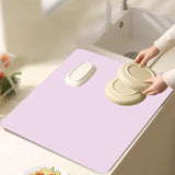 Clearance Under $1 Boovnll Dish Drying Mat, 12x16" High Absorbent & Soft Dish Drainer, Diatomite Drying Matt Kitchen Counter for Kitchen Countertops, Sinks, Draining Racks, Drying Mat Pink