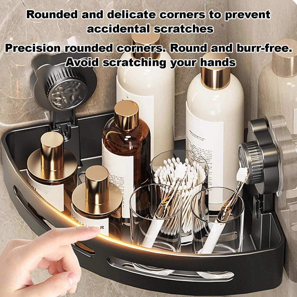 Clearance! PALIFEUR Corner Shower Caddy, Plastic Shower Organizer Corner with 2 Pcs Suction Cup, No Drilling Corner Shower Shelves for Bathroom Kitchen A