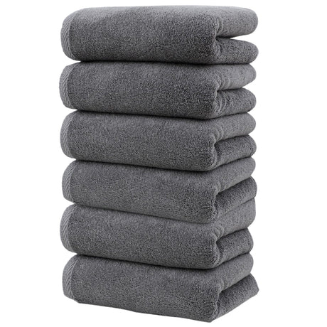Clearance! PALIFEUR 6 Pcs Cotton Towels Soft Bath Towels, Highly Absorbent Towels for Bathroom Kitchen Gym, Quickly-Dry Towel Set, 13x30 Inch Black