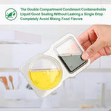PALIFEUR 5 PCS Snack Containers Disposable Double Compartment Plastic Container, Reusable Snack Containers with Lids Travel Mini Snack Pack Containers for Condiments, Candy, Dip 10pc