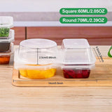 PALIFEUR 5 PCS Snack Containers Disposable Double Compartment Plastic Container, Reusable Snack Containers with Lids Travel Mini Snack Pack Containers for Condiments, Candy, Dip 10pc