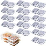 PALIFEUR 5 PCS Snack Containers Disposable Double Compartment Plastic Container, Reusable Snack Containers with Lids Travel Mini Snack Pack Containers for Condiments, Candy, Dip 20pc