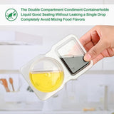 PALIFEUR 5 PCS Snack Containers Disposable Double Compartment Plastic Container, Reusable Snack Containers with Lids Travel Mini Snack Pack Containers for Condiments, Candy, Dip 20pc