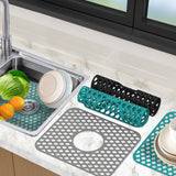 PALIFEUR Sink Protectors for Kitchen Sink, Silicone Kitchen Sink Mat, 13.6" x 15.6" Sink Mat Protects Sink from Stains, Damage, Scratches, Dishwasher Safe Sink Grids, Sink Mat, for Kitchen Gray
