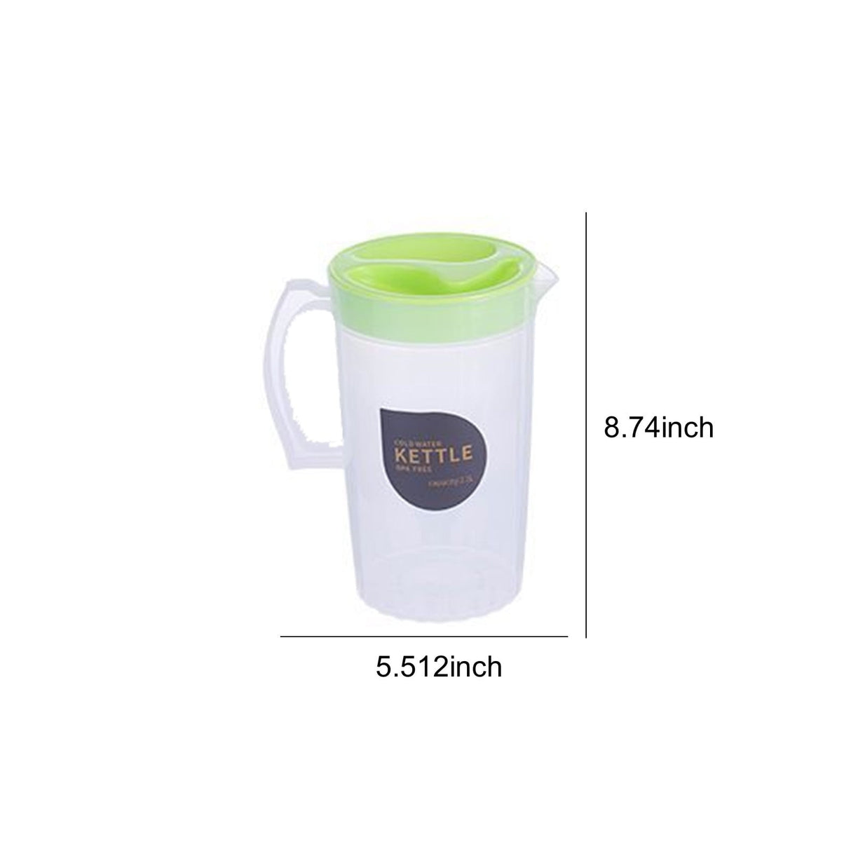 PALIFEUR Water Pitcher with Lid, 2.2 L Plastic Pitcher for Tea & Juice Water, Hot/Cold Water Jug, Tea Pitcher, Juice Pitcher for Kitchen Living Room, 8.74" x 5.52 Green
