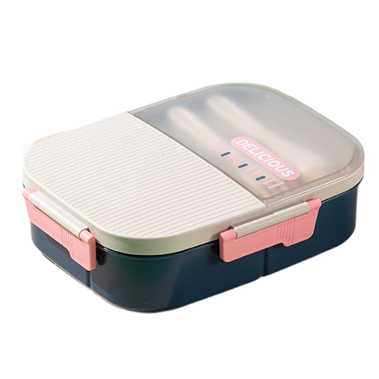 Xuniizn Bento Box Adult Lunch Box, Containers for Adults Men Women, Lunchable Food Container with Utensils, Sauce Jar, Muffin Liners, Microwave & Dishwasher Safe Blue#3